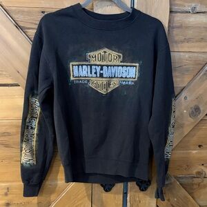 Harley-Davidson Black Sweatshirt with Gold Accents